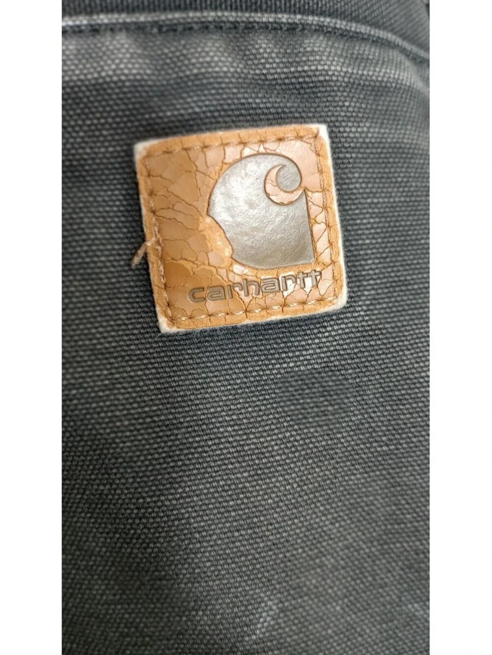 Vtg Carhartt Jacket 101228 BANGSTON Lined Men's Corduroy Collar Distressed Gray